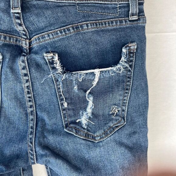 Lovers + Friends Ricky Super Distressed Mid Rise Skinny Jeans In Axis Sz 25 - Picture 8 of 16